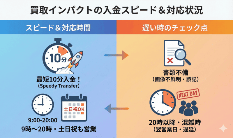買取インパクトの先払い買取：申し込み〜入金までの流れ