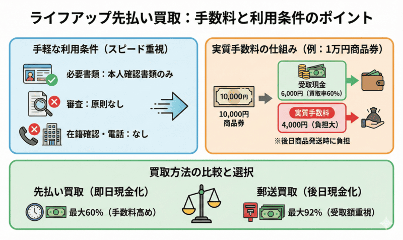 ライフアップ（先払い買取）の手数料と利用条件