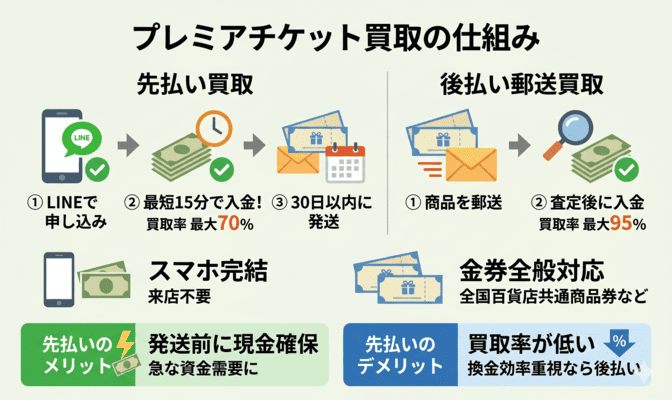 プレミアチケット買取とは？先払い買取の仕組み