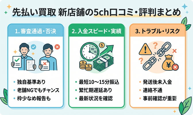 先払い買取の新店舗に関する5ch口コミと評判