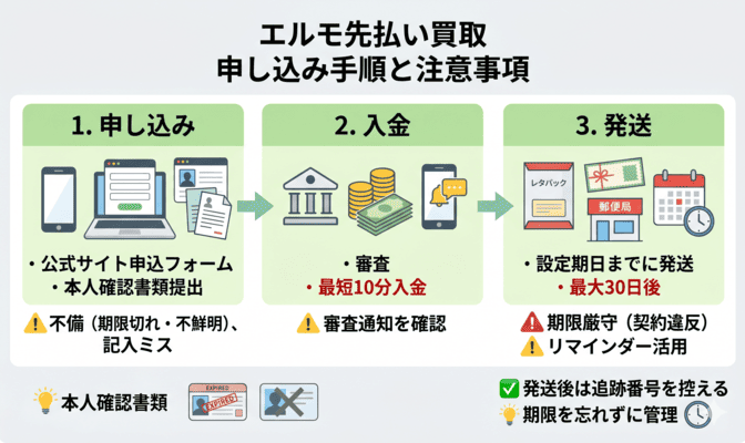 エルモ先払い買取の申し込み手順と注意事項