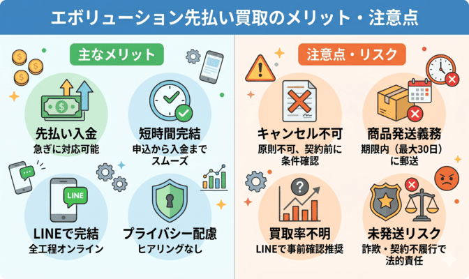エボリューション先払い買取のメリット・注意点