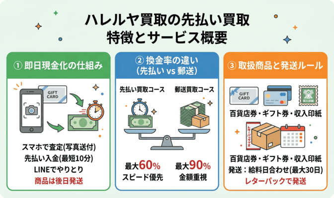 ハレルヤ買取の先払い買取 特徴とサービス概要