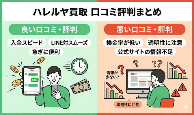 ハレルヤ買取の5ch・X口コミ評判まとめ