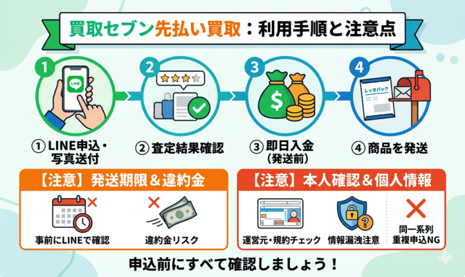 買取セブン先払い買取の利用手順と注意すべき点