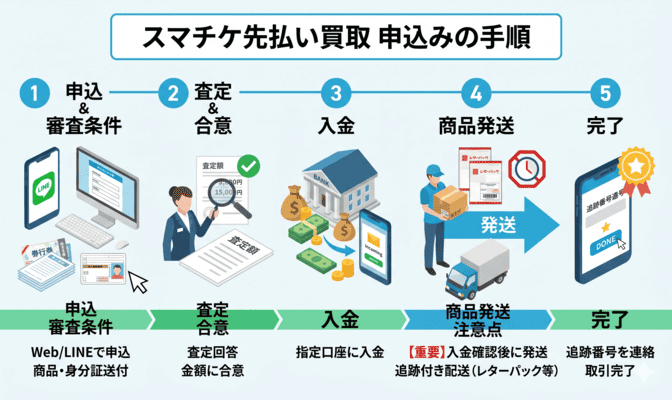 スマチケ先払い買取の審査条件と申込み手順