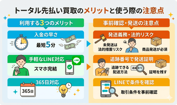 トータル先払い買取のメリットと使う際の注意点