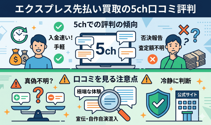 エクスプレス先払い買取の良い口コミと悪い評判