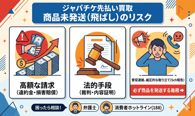 ジャパチケ先払い買取で返済できない場合のリスク